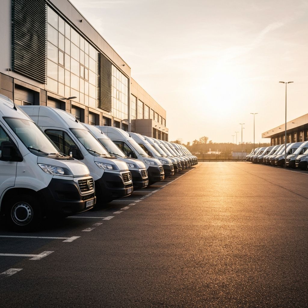 Fleet of transport vans